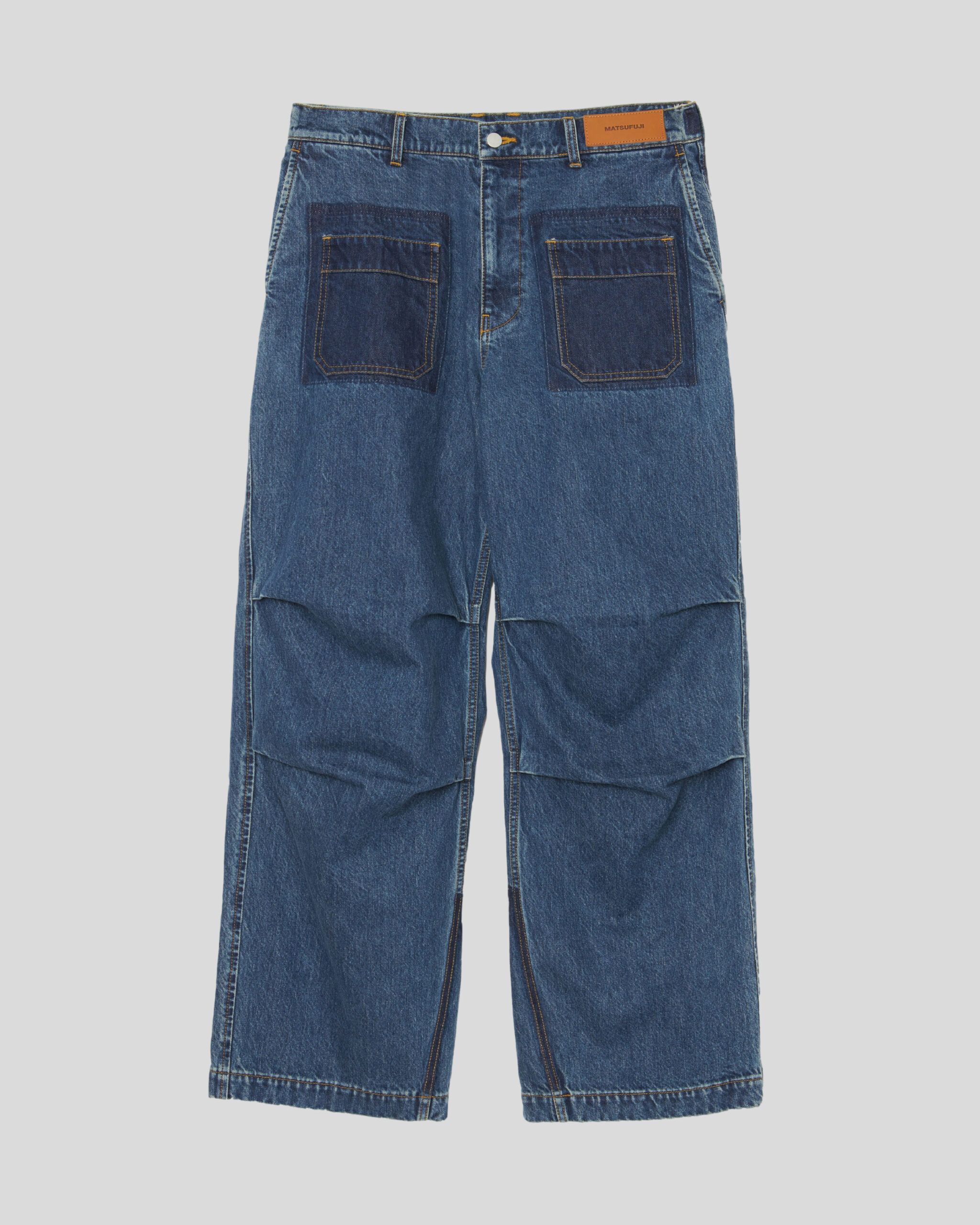 Wide Bleach Denim Trousers — MATSUFUJI