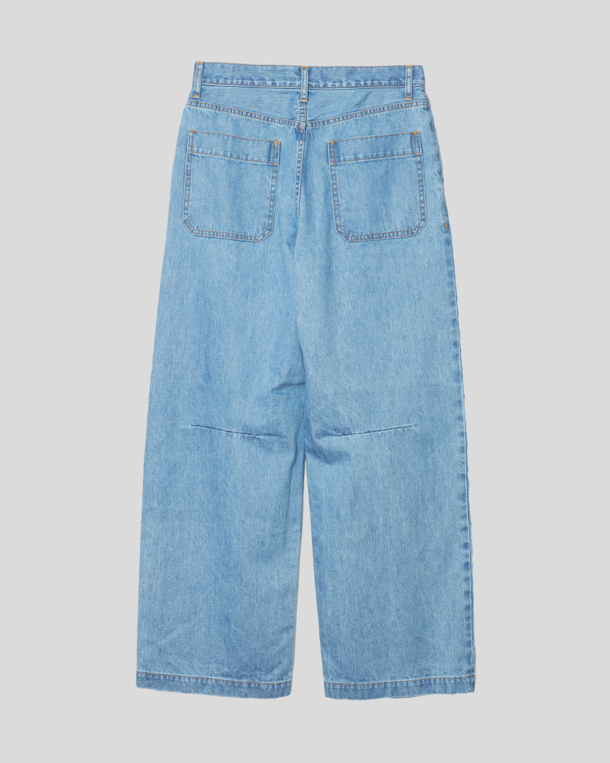 Wide Bleach Denim Trousers — MATSUFUJI